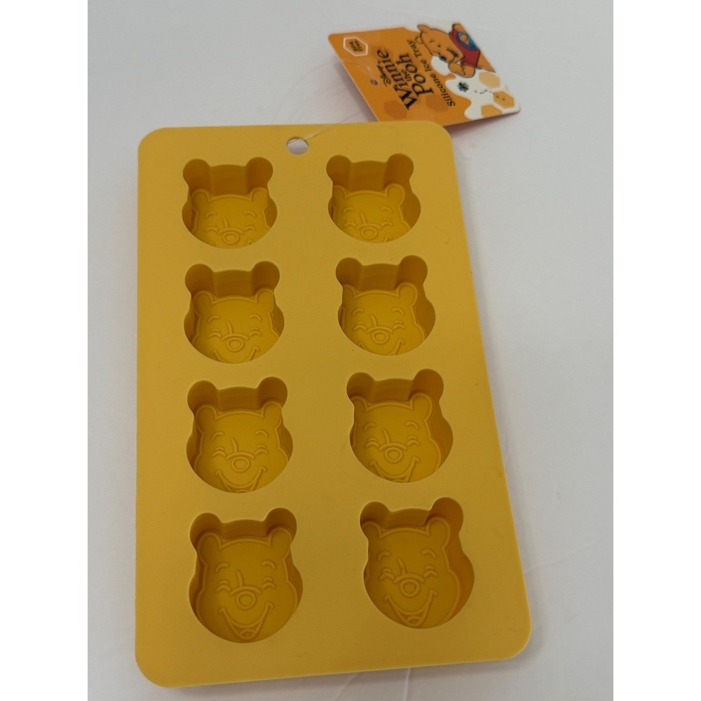Disney Winnie the Pooh Silicone Ice Tray Yellow 8 Cavity Mold BPA Free New